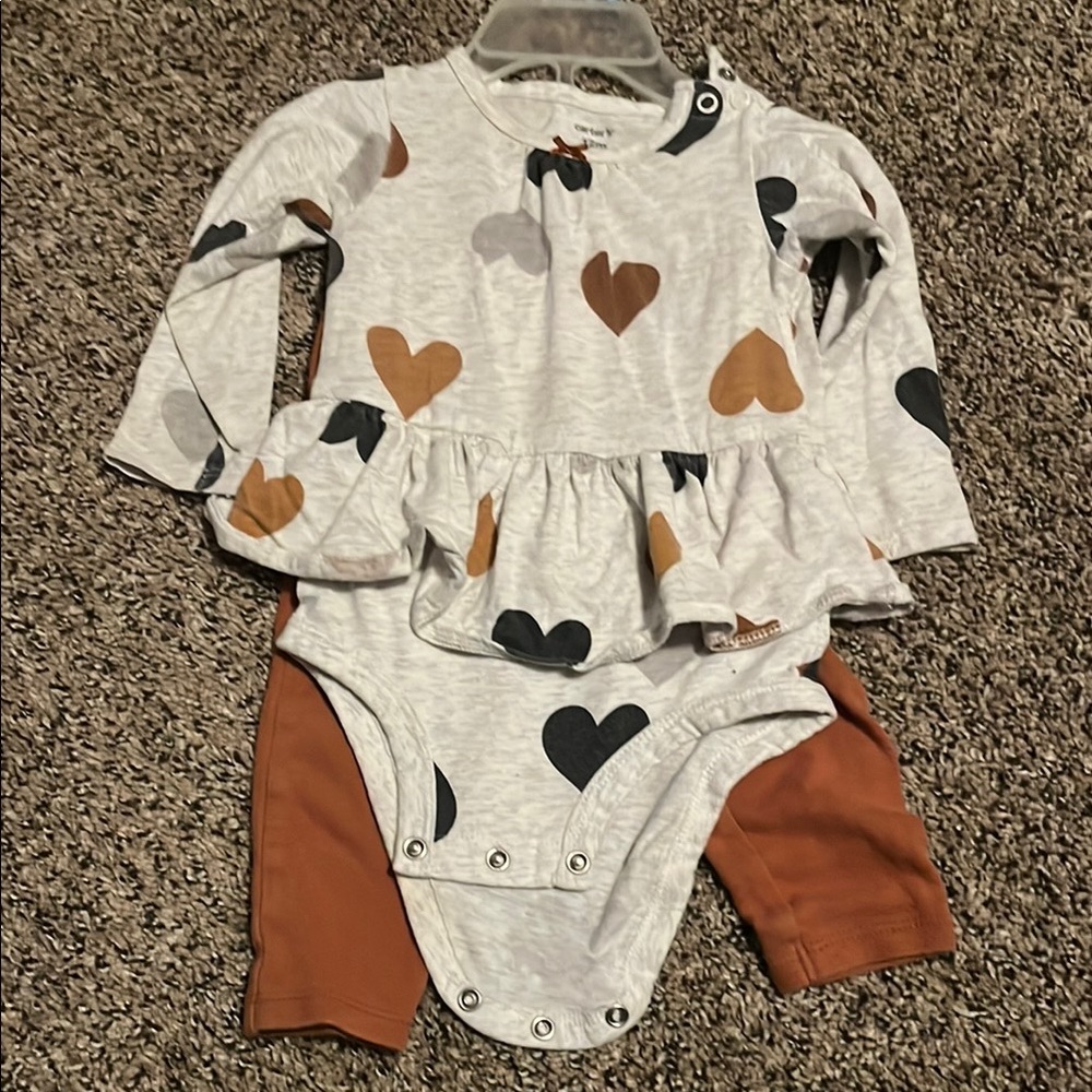 Baby Heart Print Romper Set